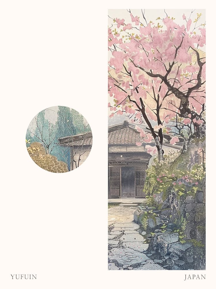 Yufuin Japan 2 Cut Out Travel Poster