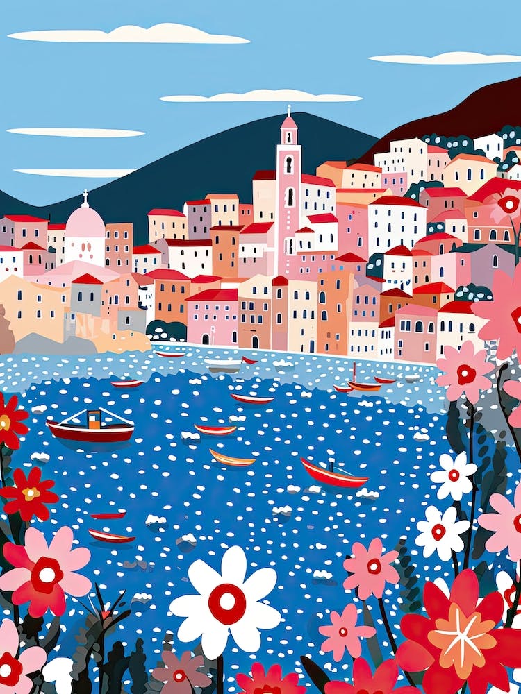 Santa Margherita Ligure, Italy, Illustration In The Style Of Pop Art 3