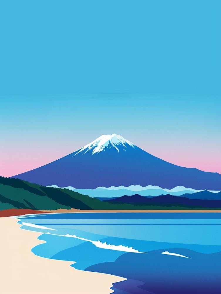 Mount Fuji Japan 1 Farbenfrohe Illustration