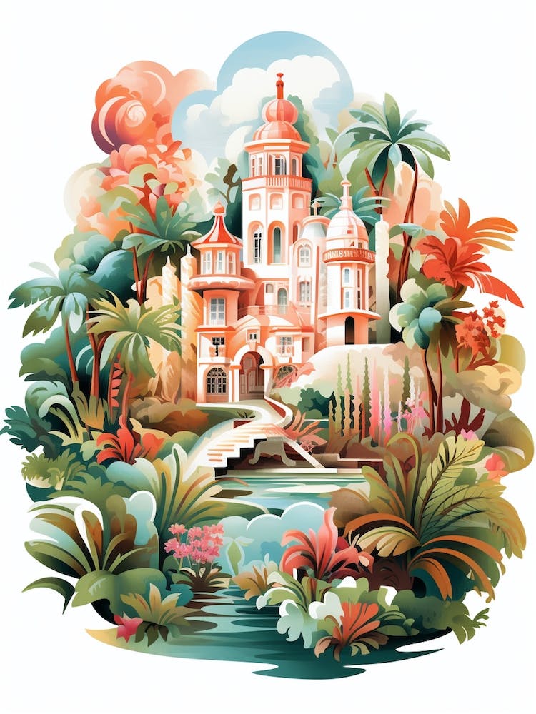 Villa Lante Italy Moderne Illustration 2