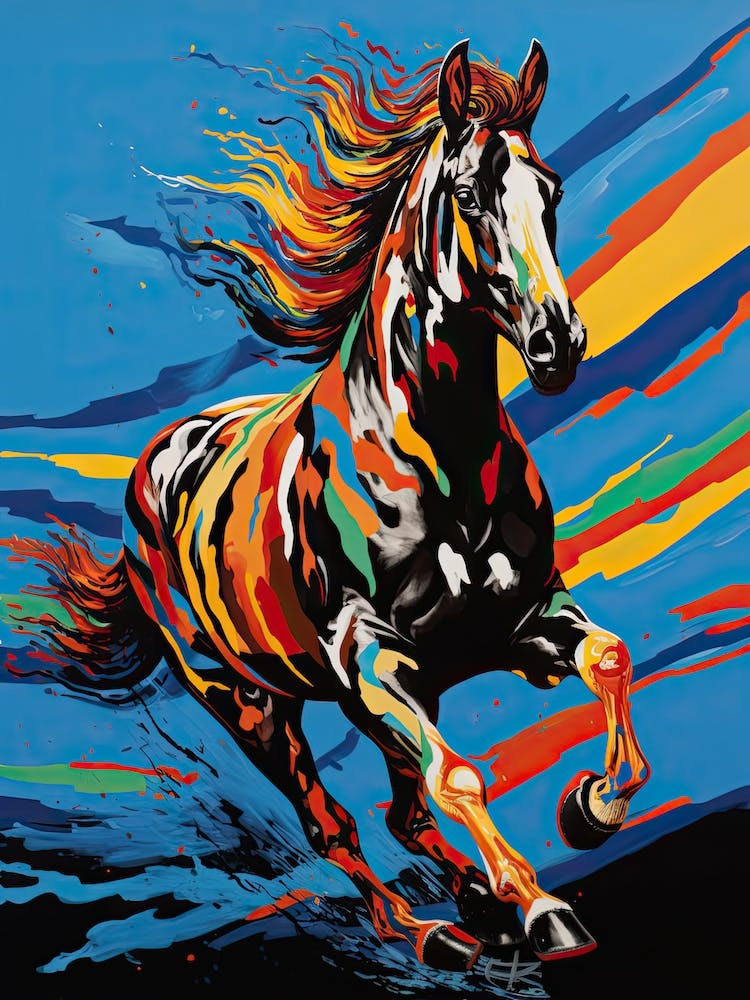 A Horse Painting In The Style Of Decalcomania 1