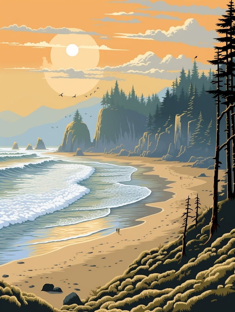 Cannon Beach Washington Retro Pop Art 8