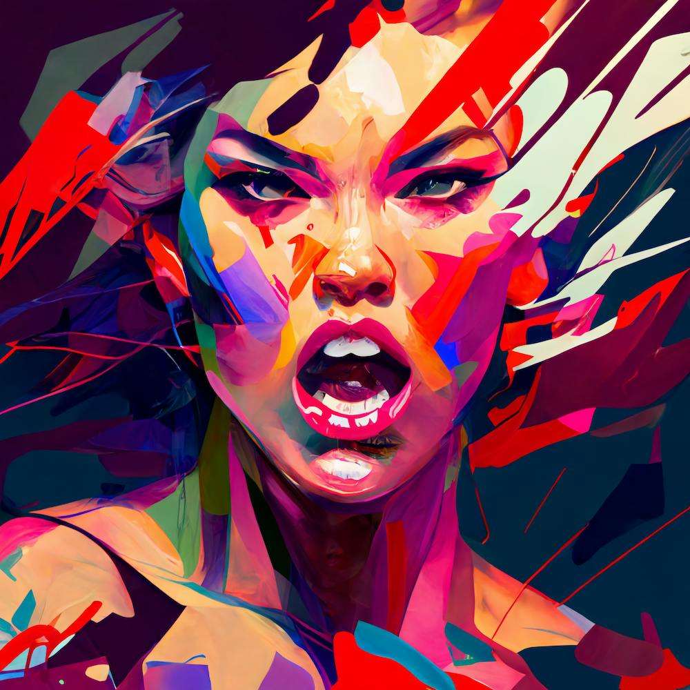 Angry Warrior Fine Art Abstract Portrait