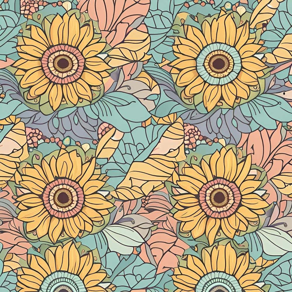Sunflowers Seamless Pattern