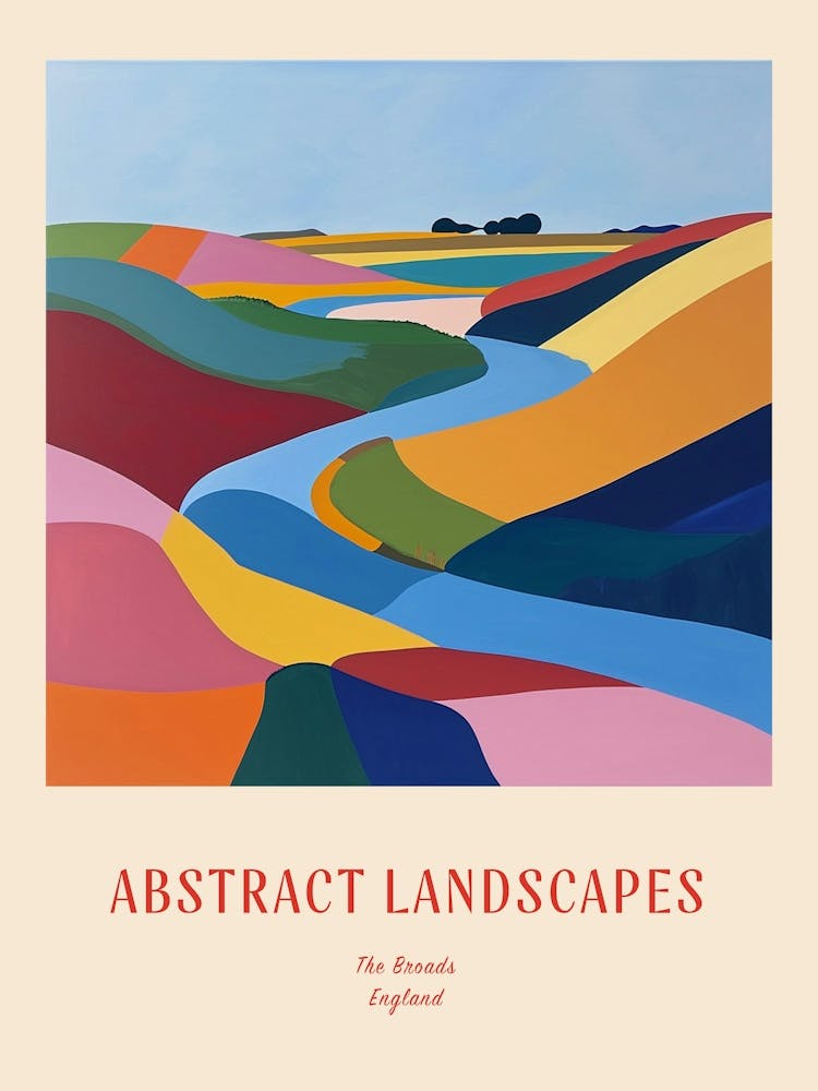 Farbenfrohes Abstrakt The Broads England 1 Poster