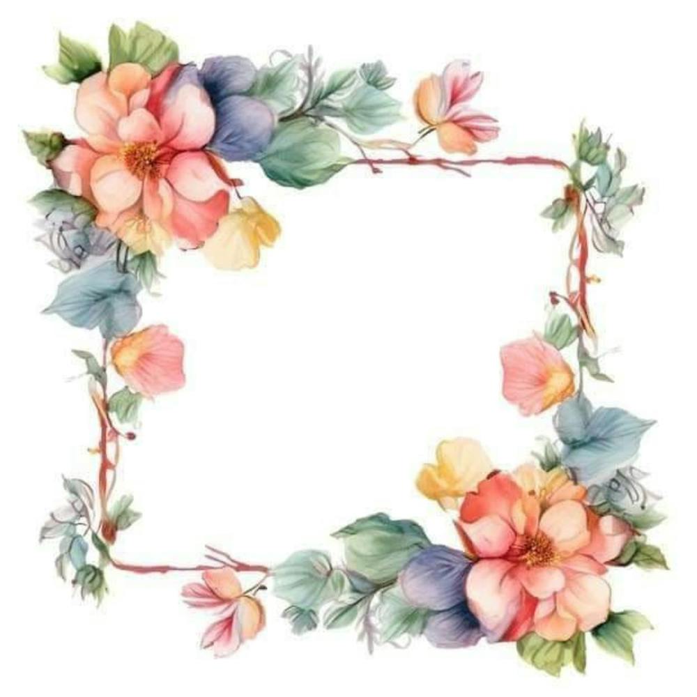 Watercolor Floral Frame 1