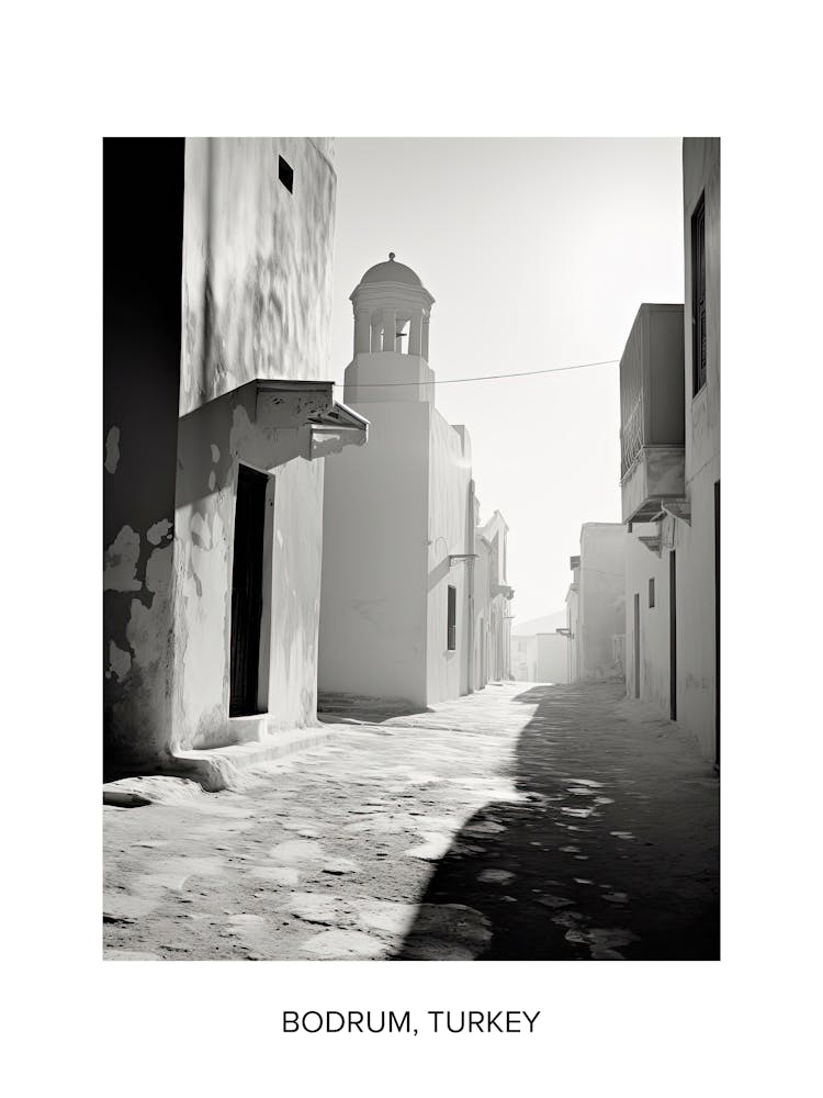 Poster Of Crete, Greece, Photography In Black And White 1