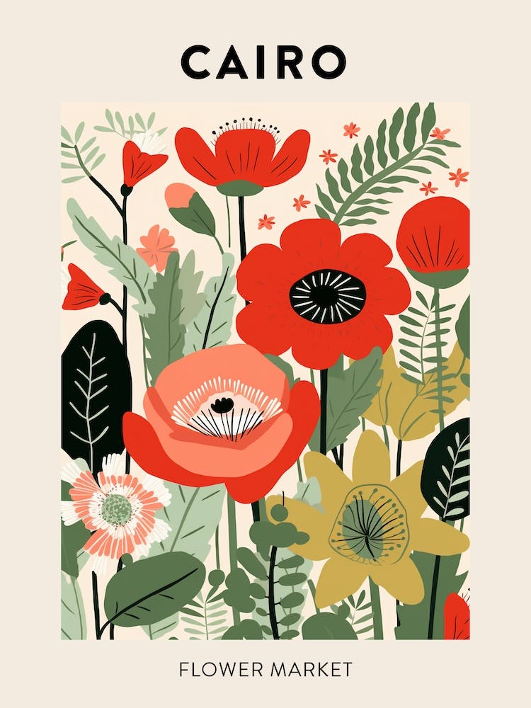 Flower Market Poster Cairo Egypt