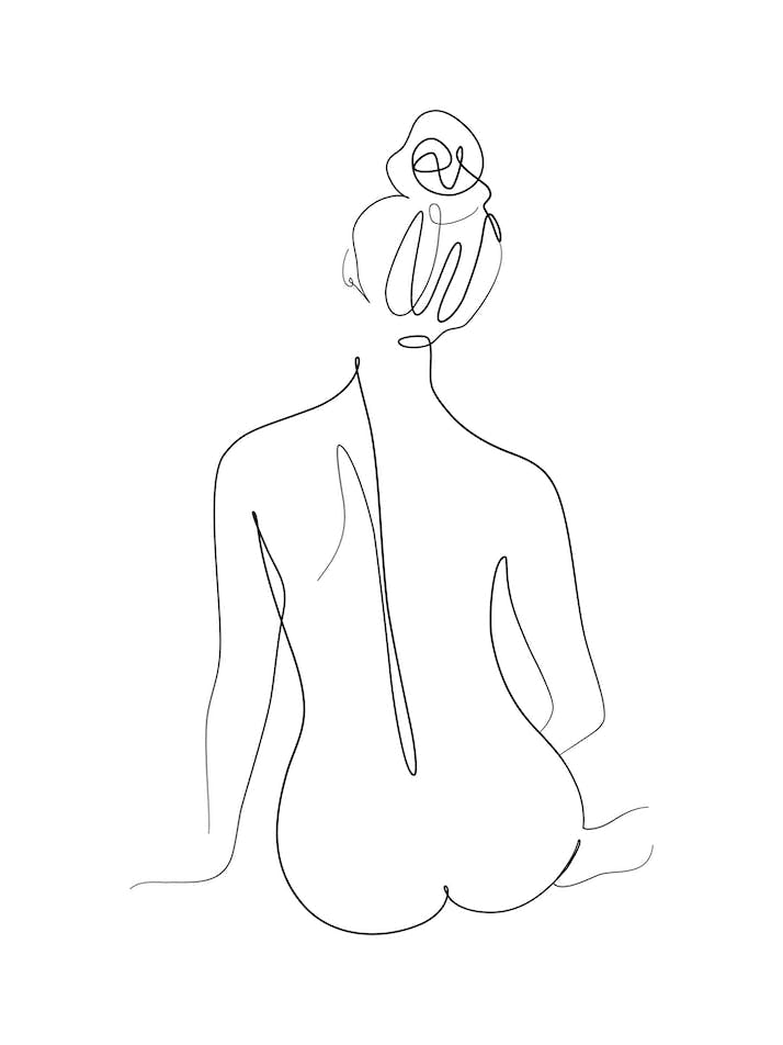 Nude Woman Line art 1