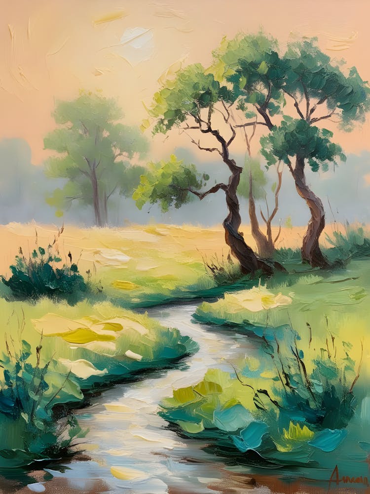 Stream In A Field