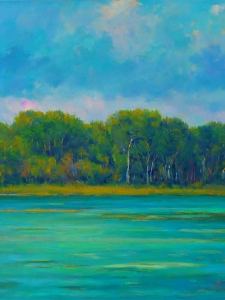 Everglades National Park United States Of America Blue Oil Painting 1