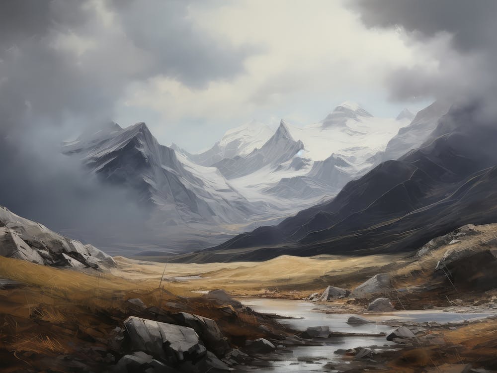 Mountainscape Oil Painting