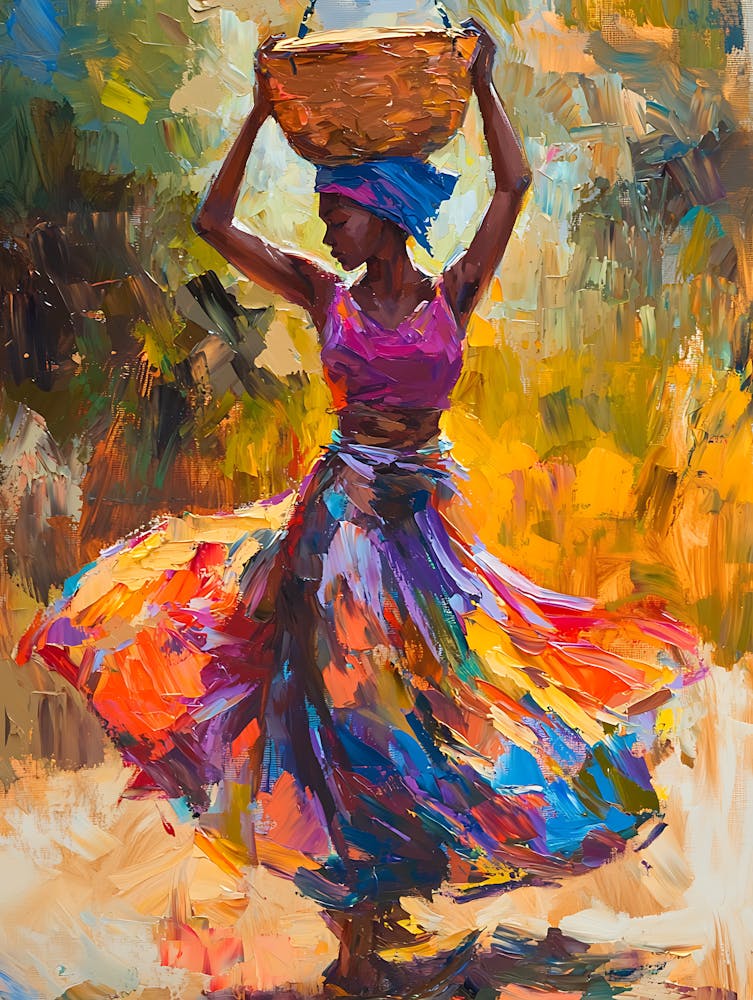 African Woman With Basket 12