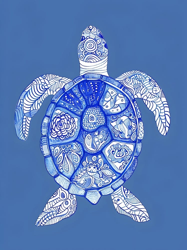 Blue Sea Turtle
