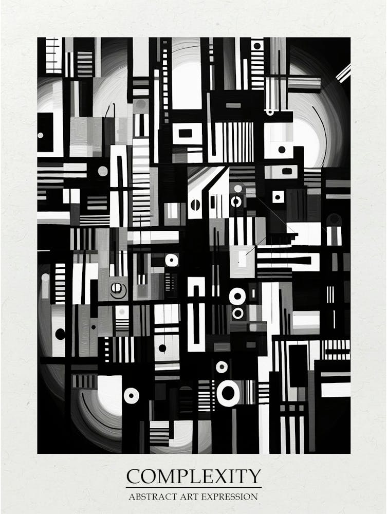 Complexity Abstract Black And White 3 Poster