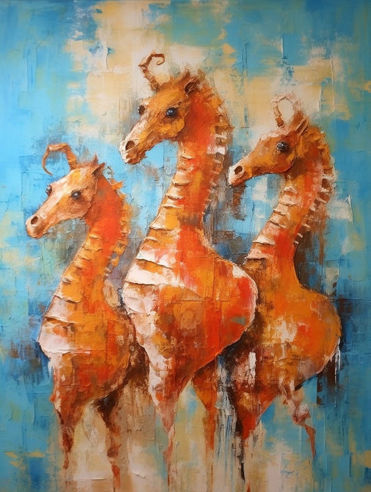 Seahorse Abstract Expressionism 3
