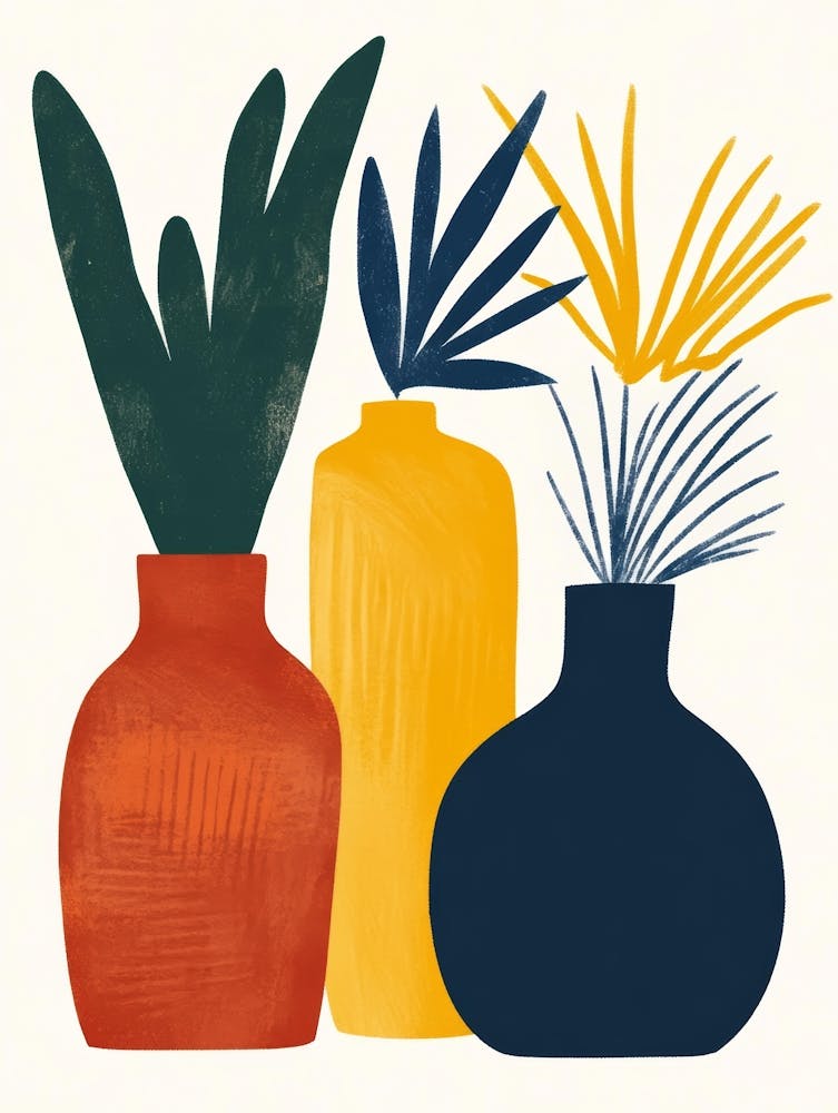 Three Vases With Plants 2