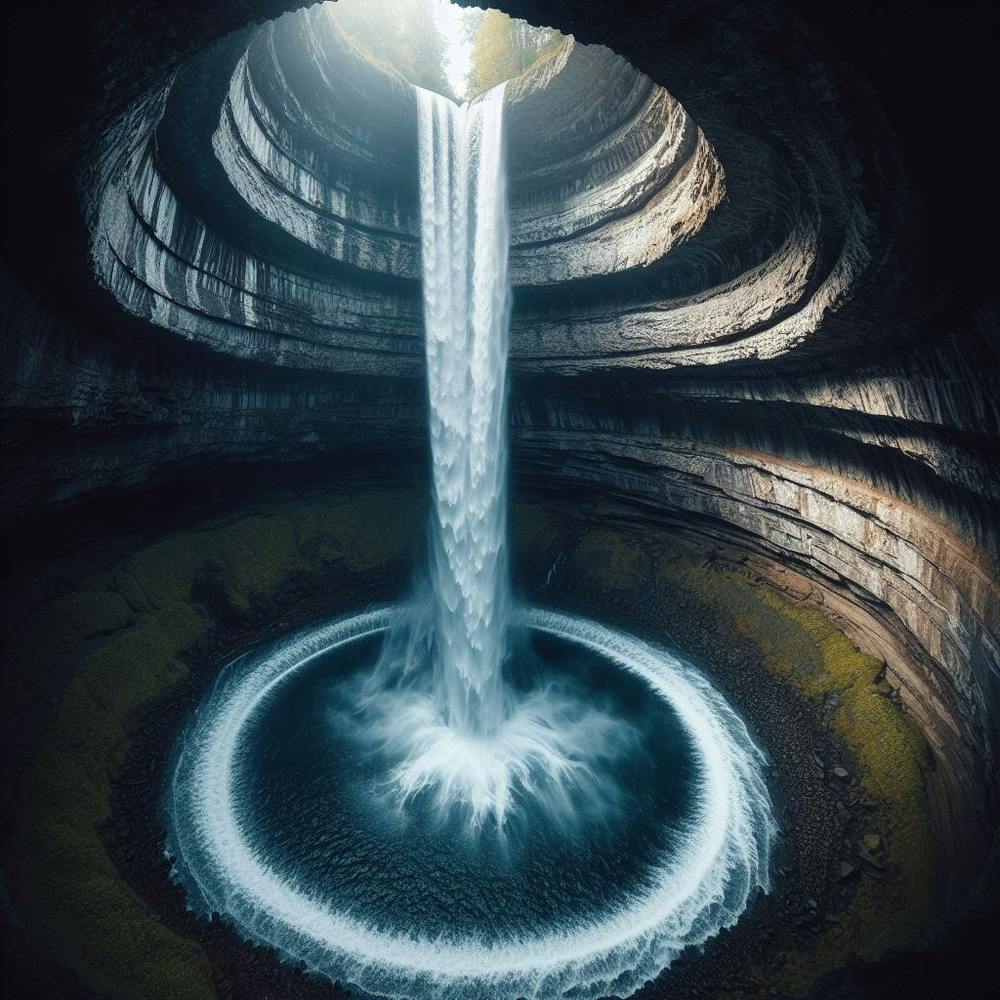 Wasserfall in einer Höhle