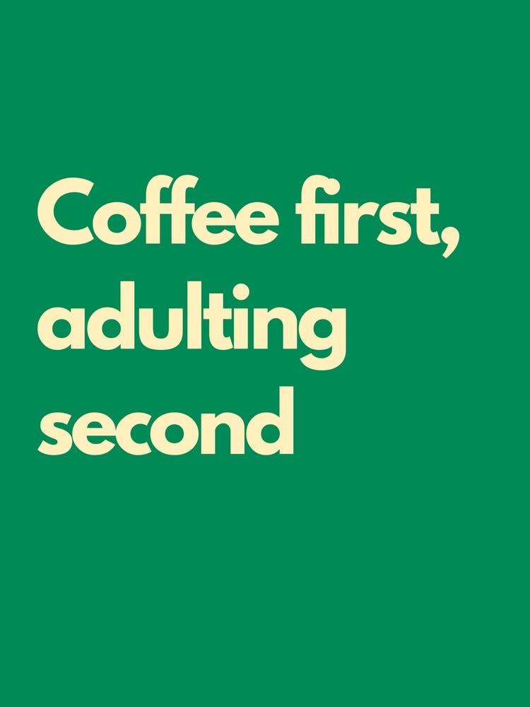 Coffee First Green Kitchen Typography