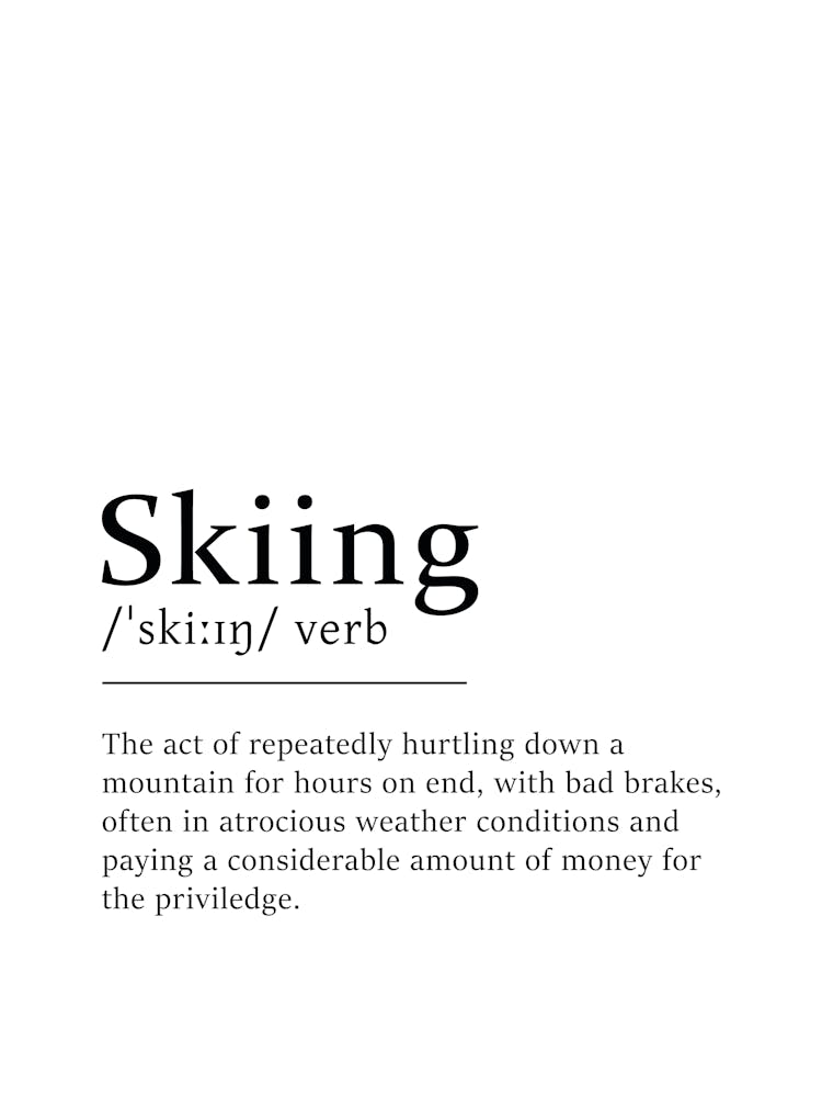Skiing Definition Poster - Dictionary