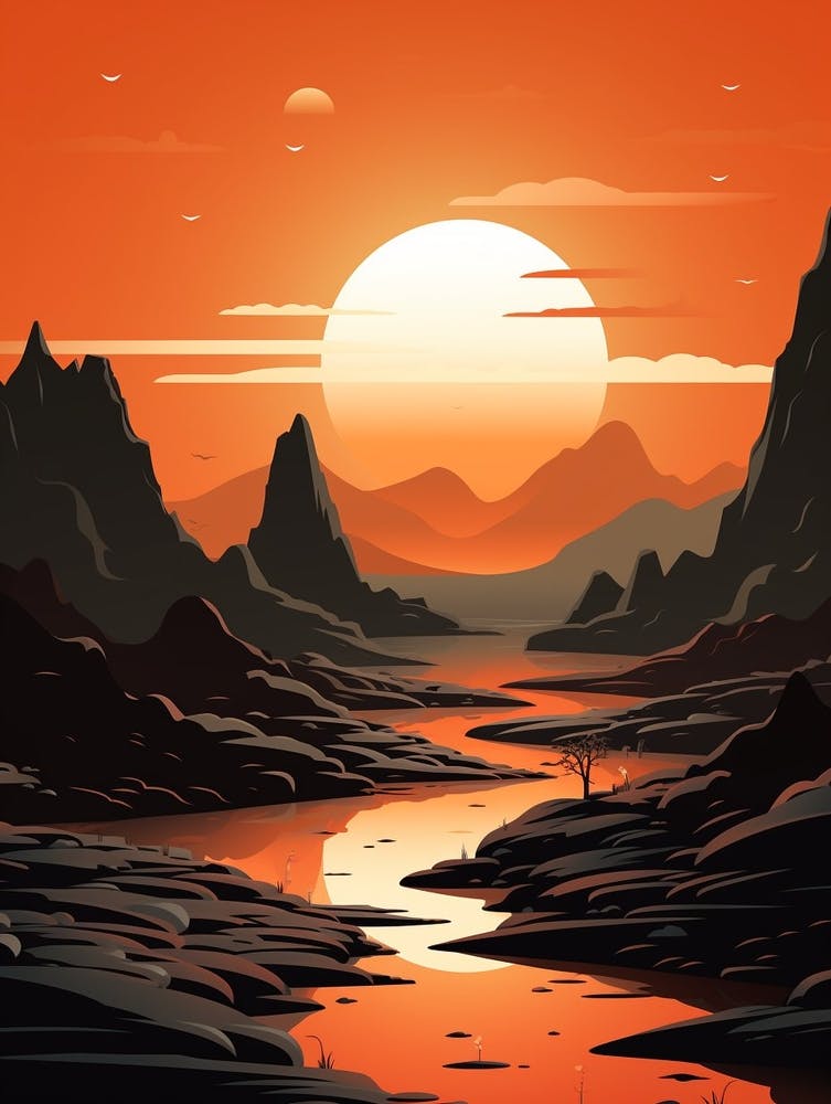 Alien Landscape Abstract Minimalist 7