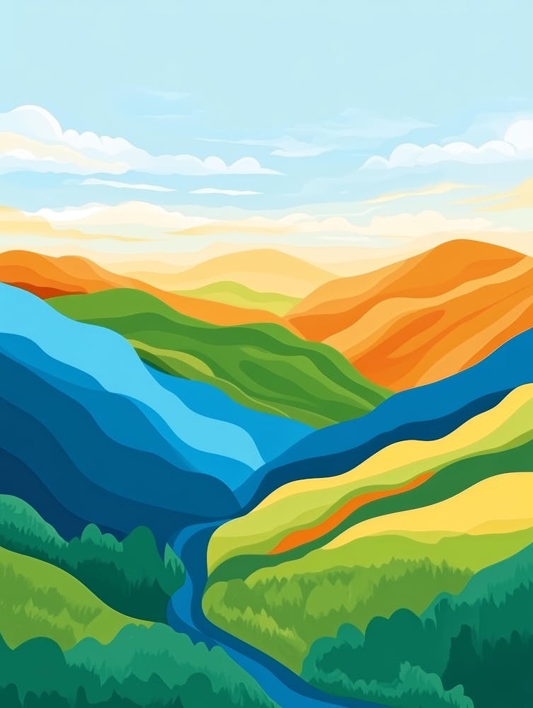 Landscape With Mountains And River 3