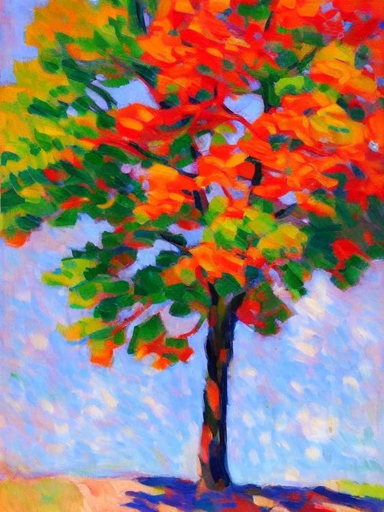 Sugar Maple tree Abstract Block Colour