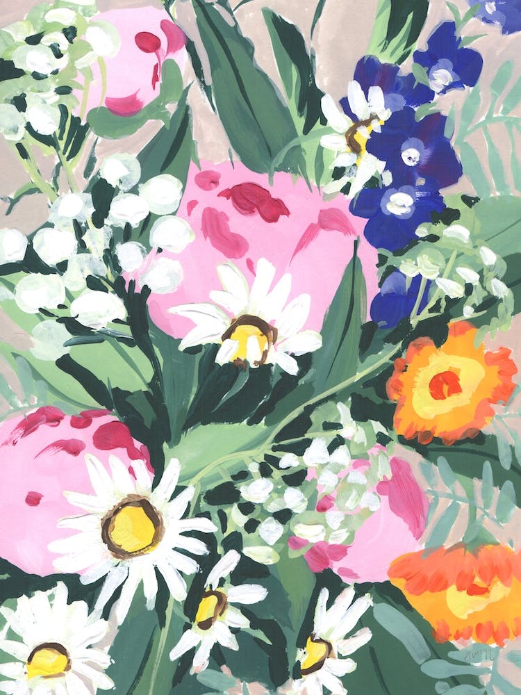 Daisies On Green Grass