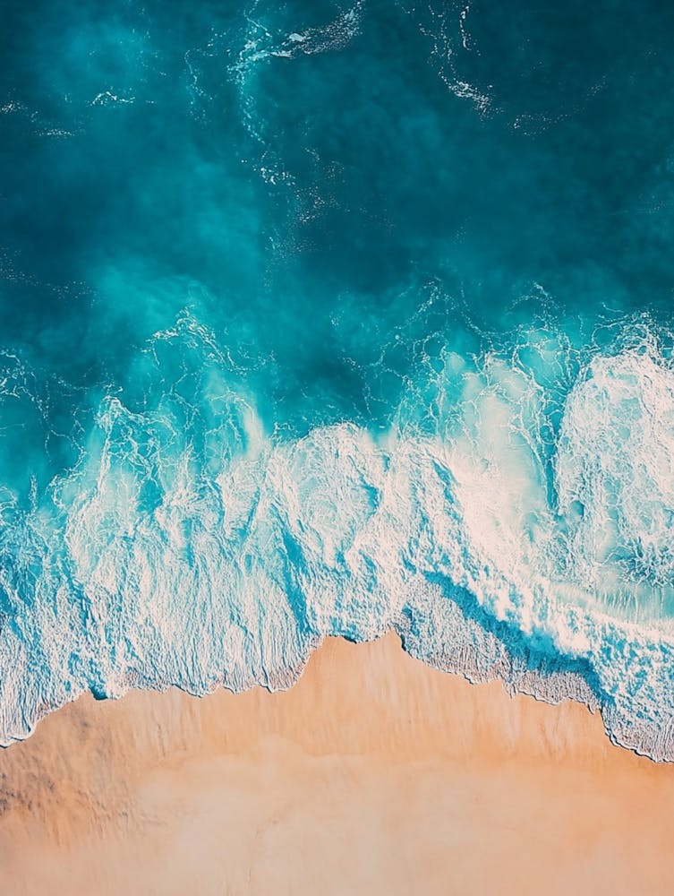 Aerial View Of Ocean Waves