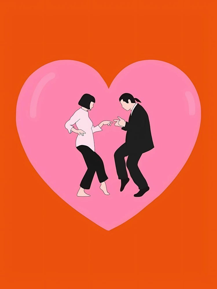 Pulp Fiction Couple Dancing In A Heart