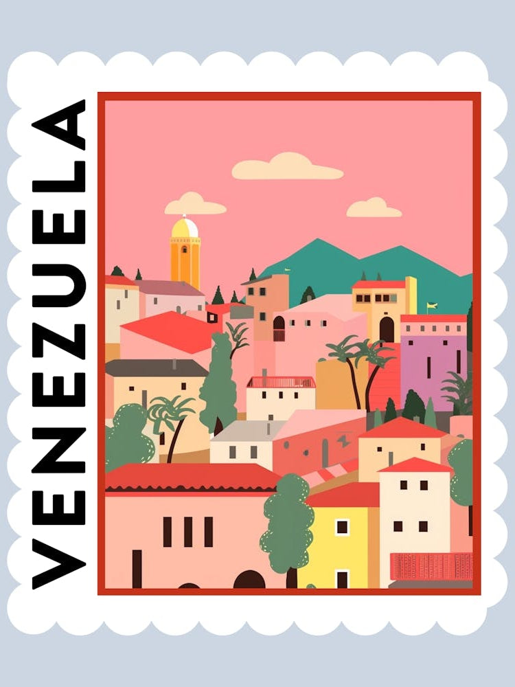 Venezuela Travel Stamp Poster