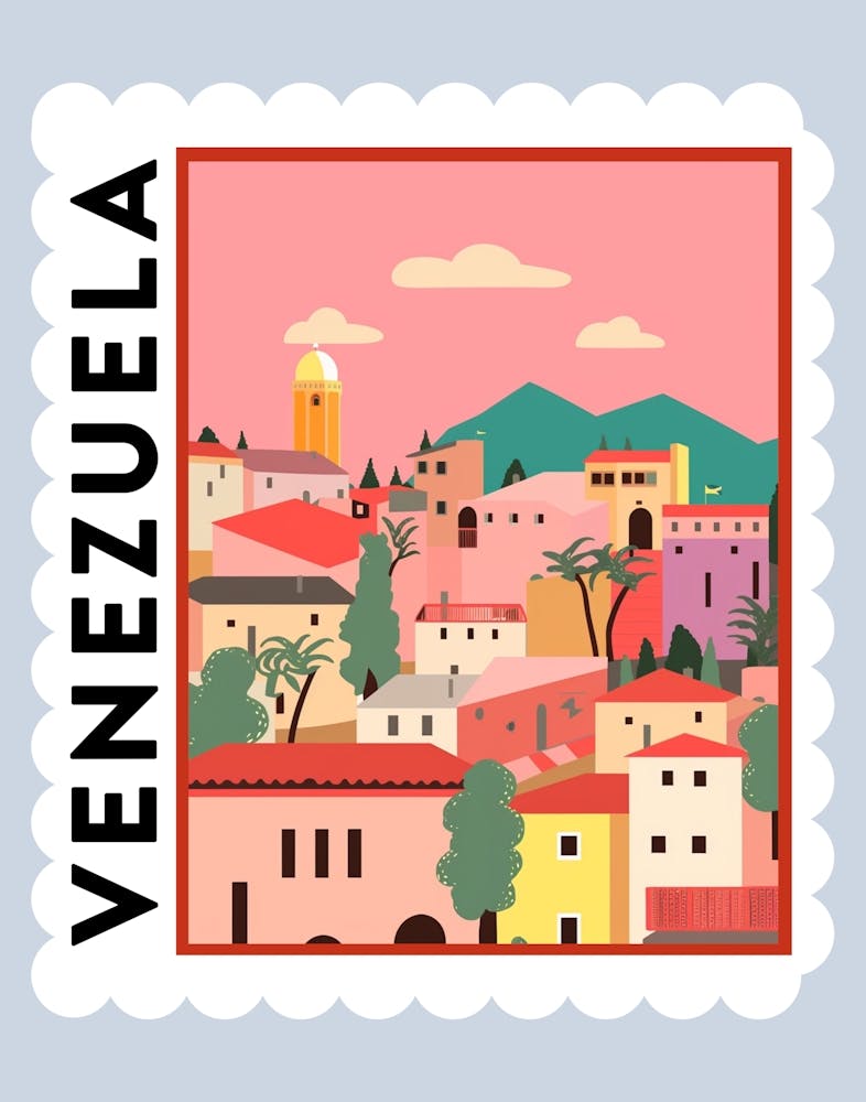 Venezuela Travel Stamp Poster