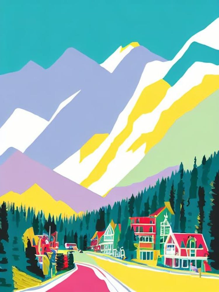 Mont Tremblant 2, Canada Midcentury Vintage Skiing Poster
