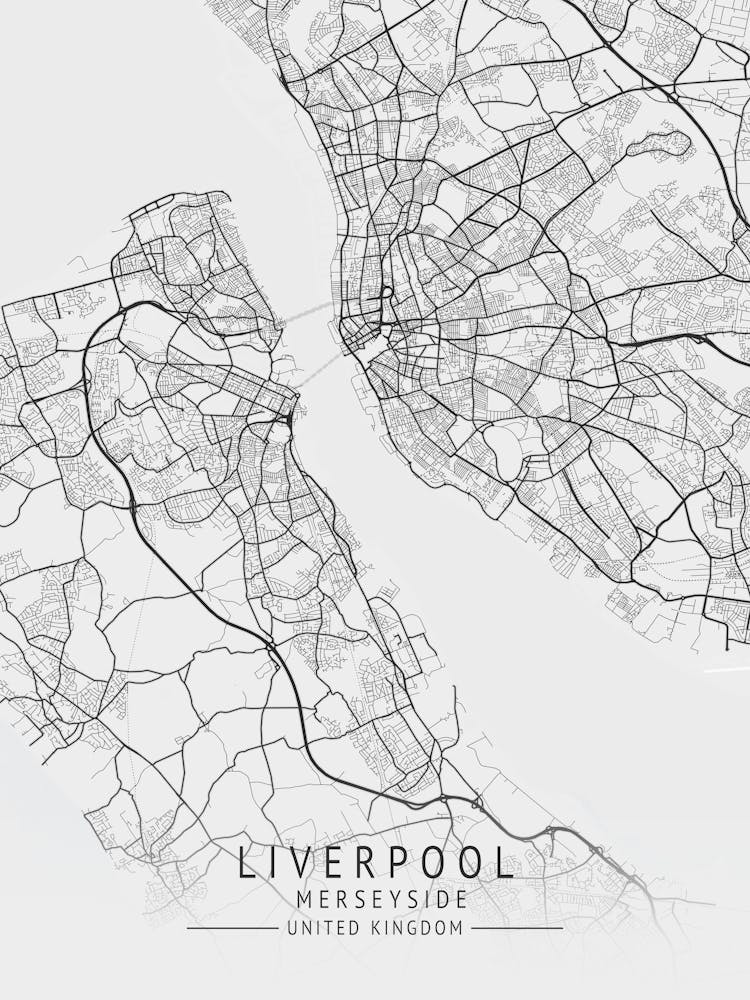 Liverpool City Map - Impression sur toile