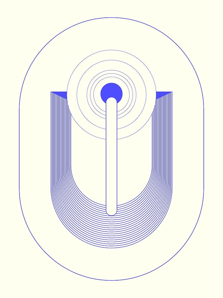 Blues Geometric Abstract