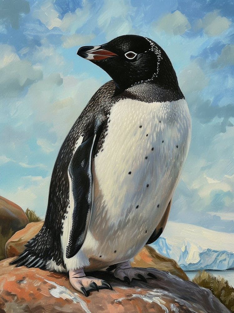 Adlie Penguin Bartolom Island Oil Painting 4
