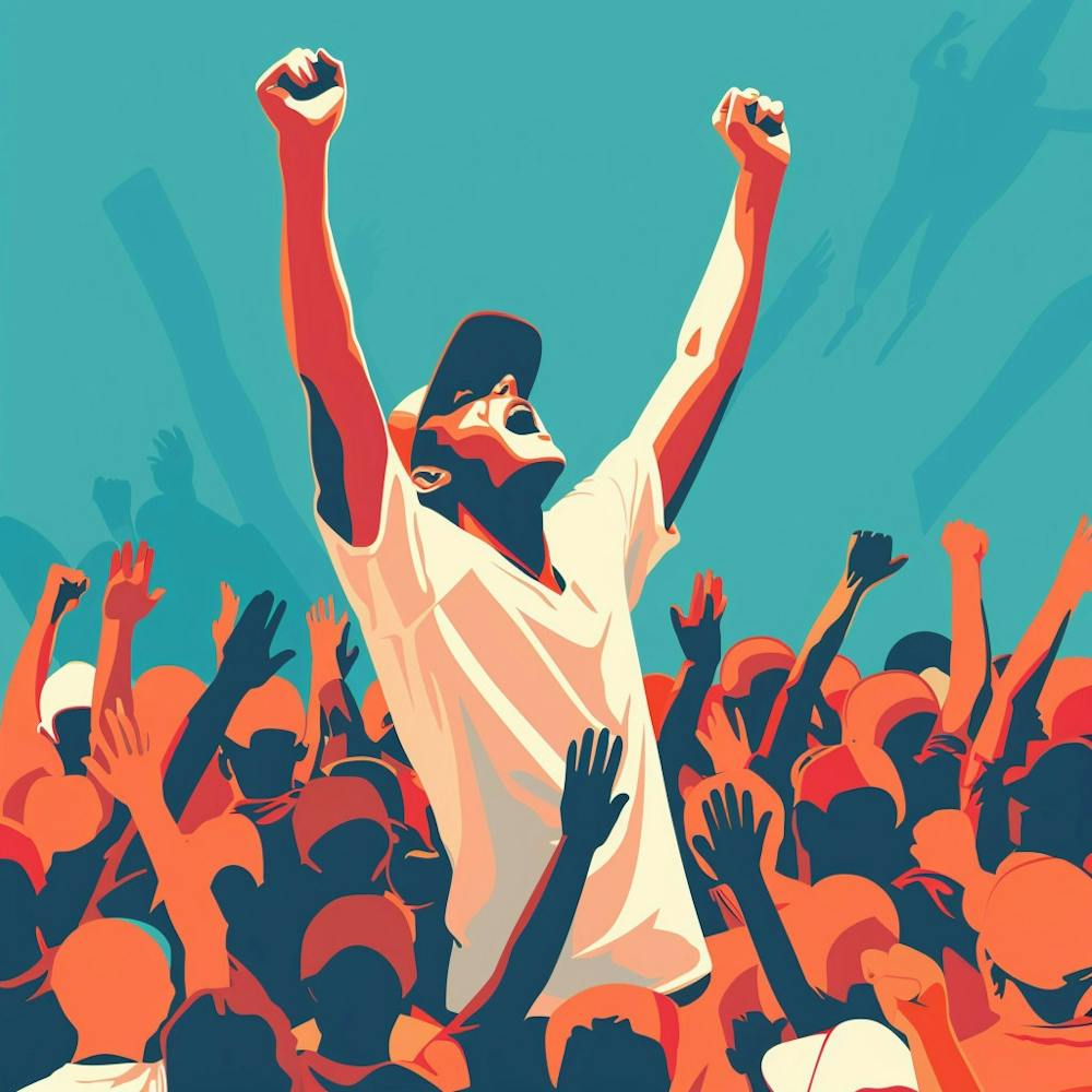 A Sports Fans Cheering Minimal Illustration 1718674625 1