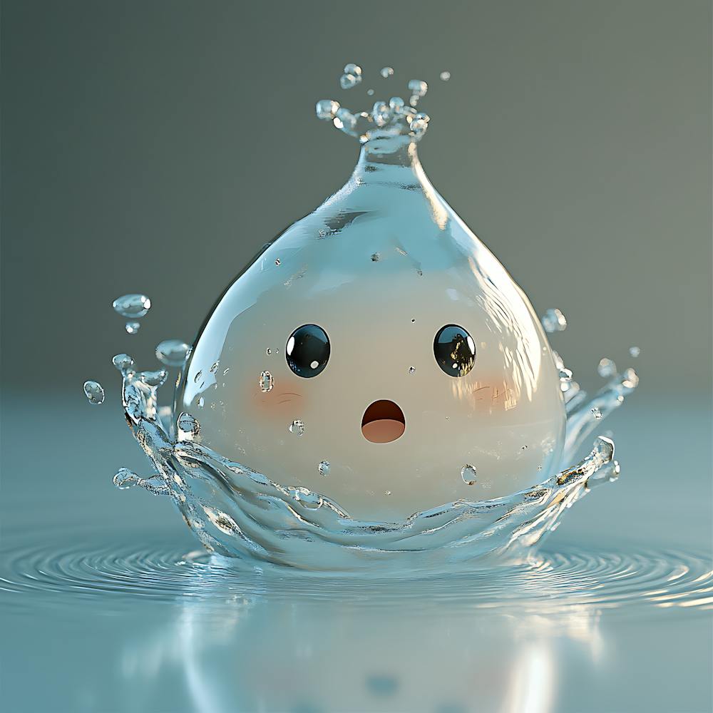 Animated Water Droplet Character 3