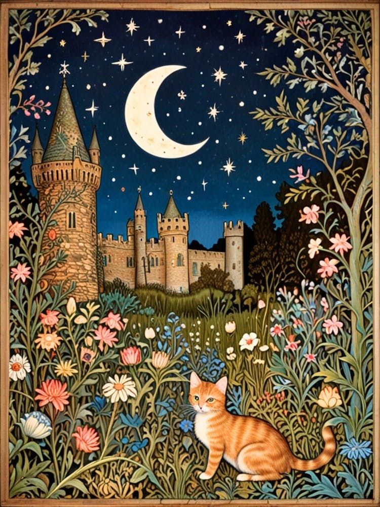 William Morris Cat In The Moonlight 49
