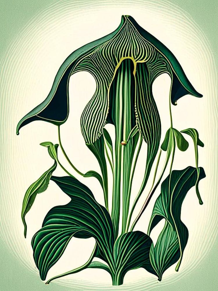 Jack In The Pulpit Wildflower Vintage Botanical 2