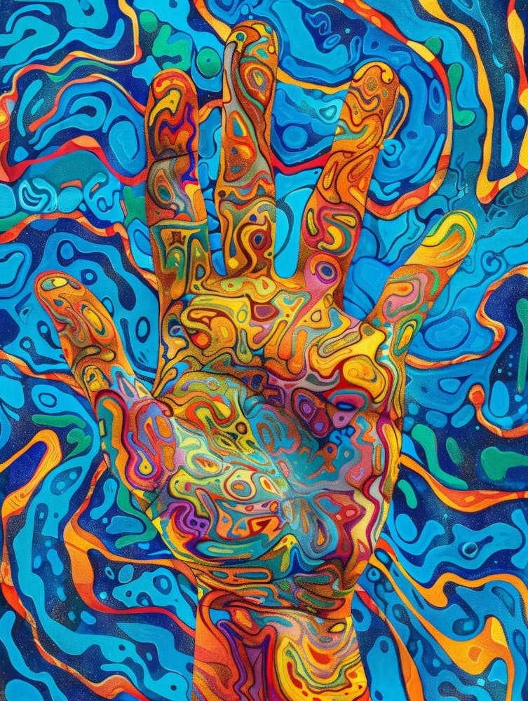 Abstract Psychedelic Hand Painting