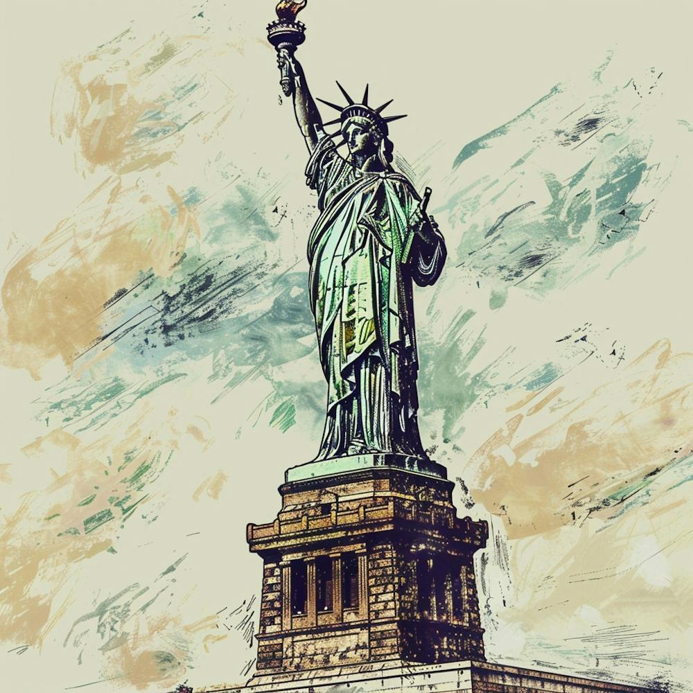 A Statue Of Liberty In New York Hand Drawn Sketc 1719922810 1