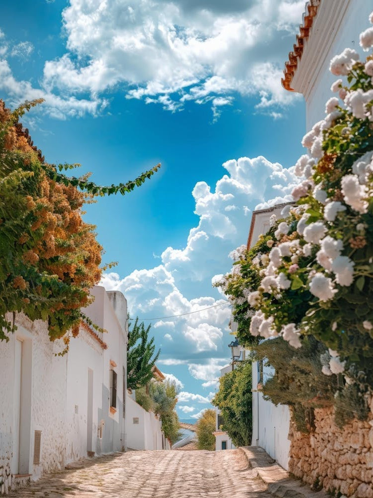 Cobblestone Street In Spain