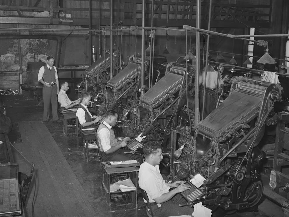 Linotype Operators Of The Chicago Defender, African American Newspaper, Chicago, Illinois By Russell Lee