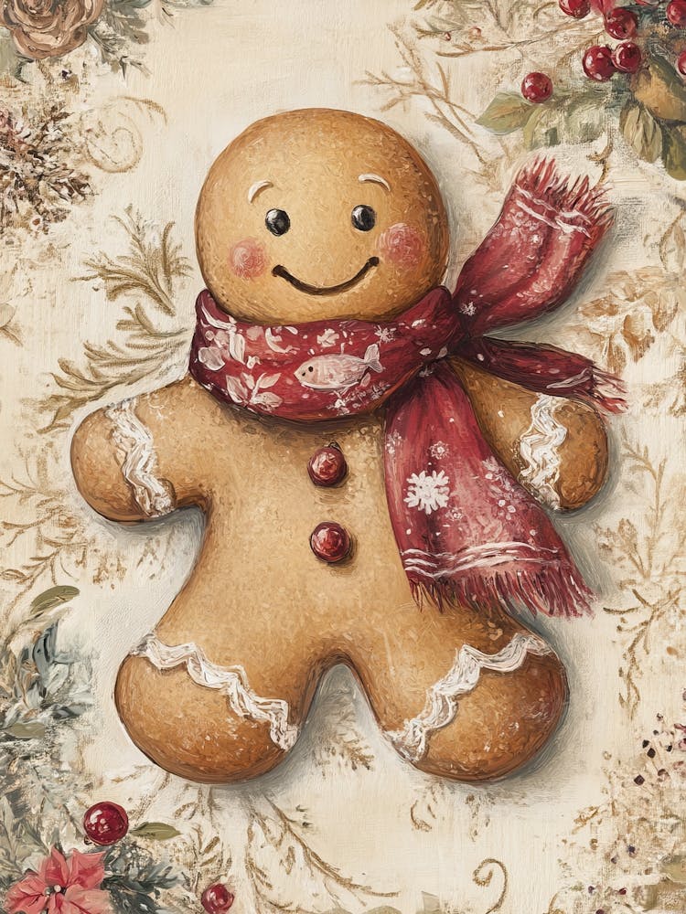 Weihnachts-Lebkuchenmann-Gemälde