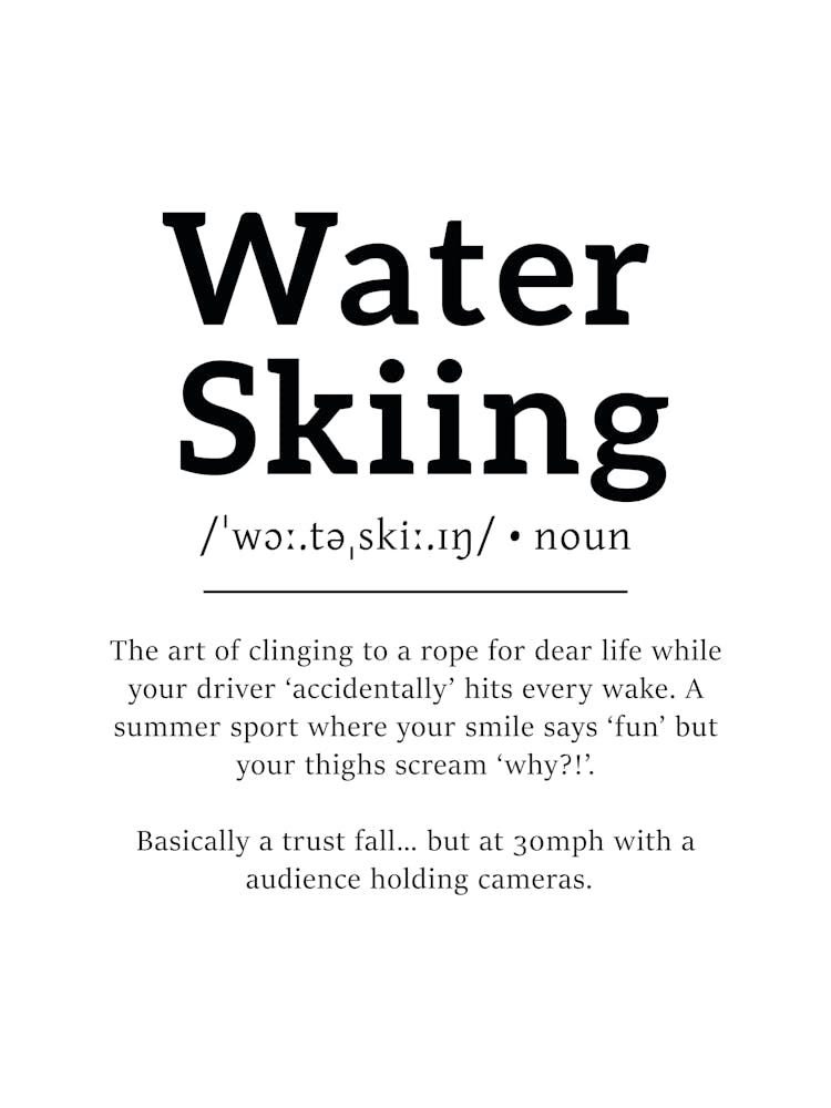 Water Skiing Definition Poster - Dictionary