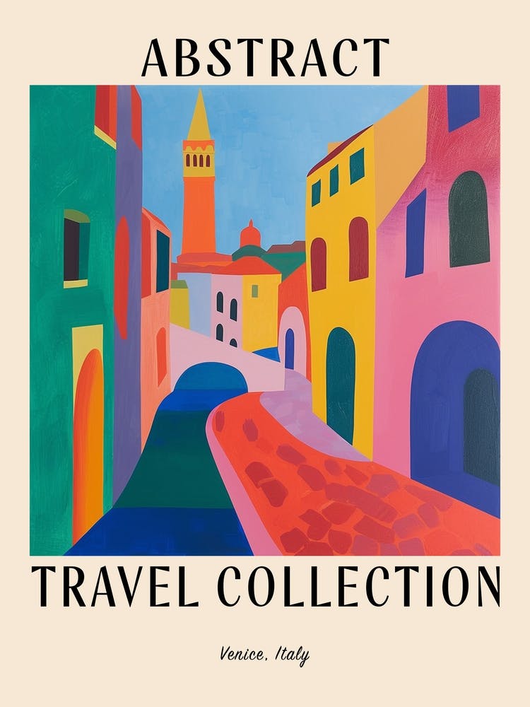 Abstract Travel Collection Poster Venice Italy 2