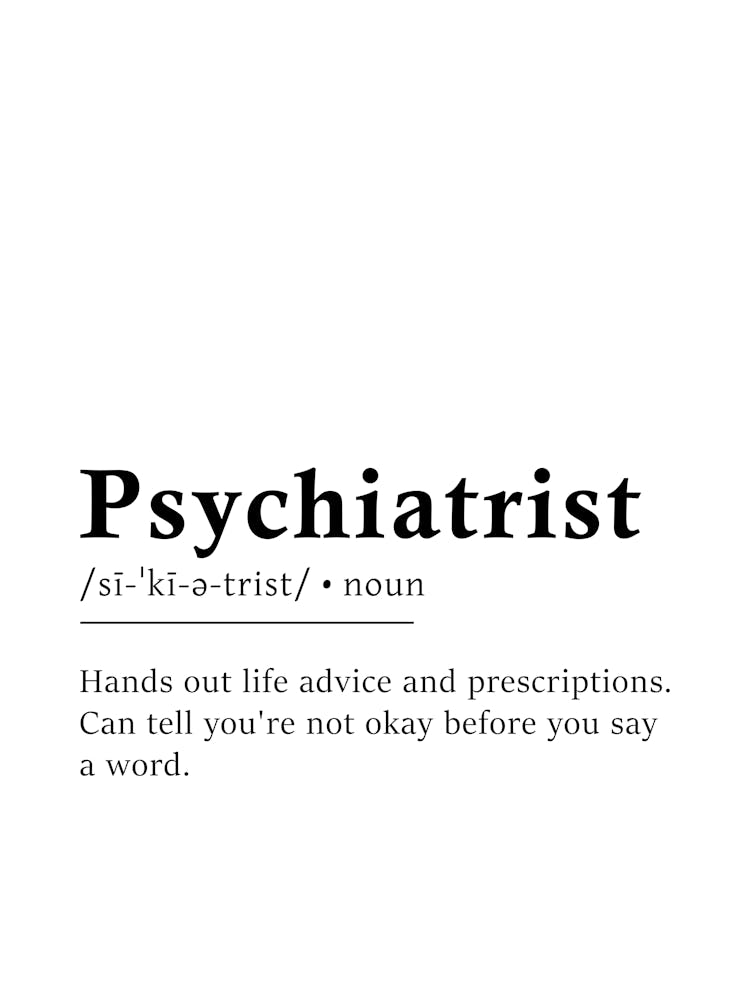 Psychiatrist Definition Poster - Dictionary