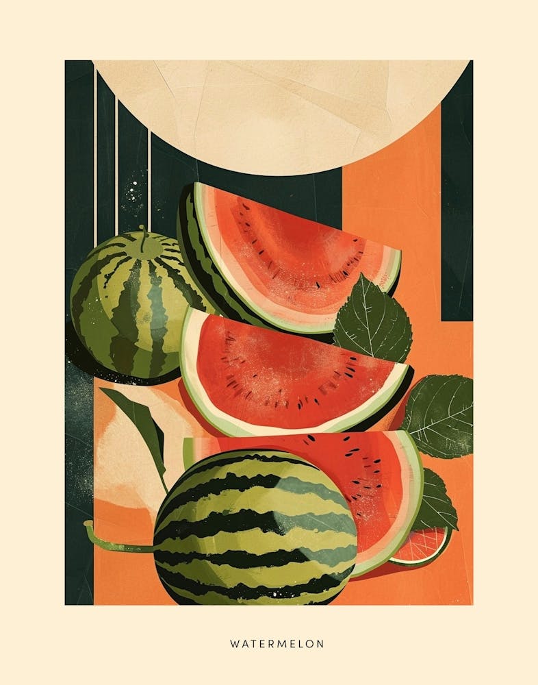 Watermelon Art Deco Poster