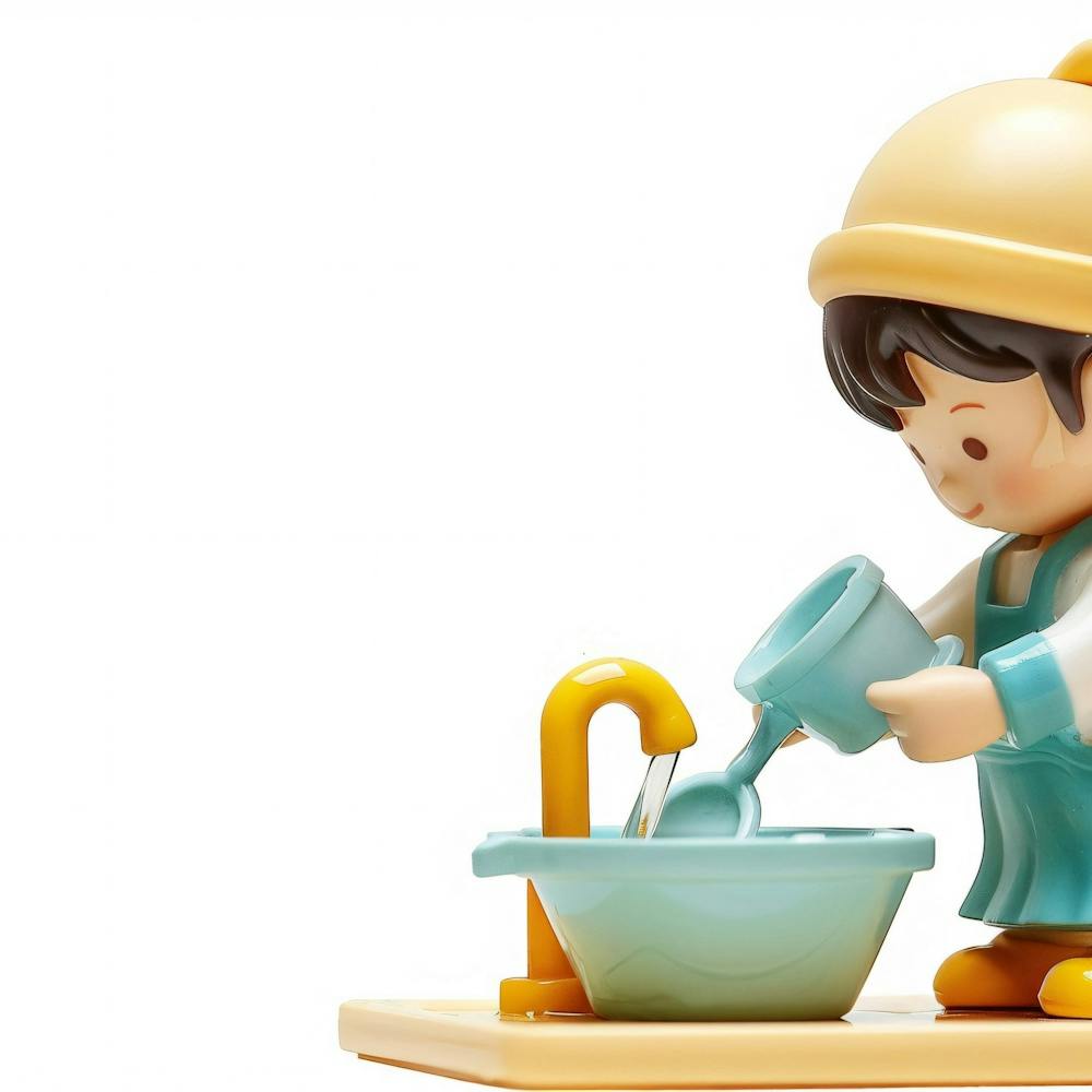 Boy Washing Dishes